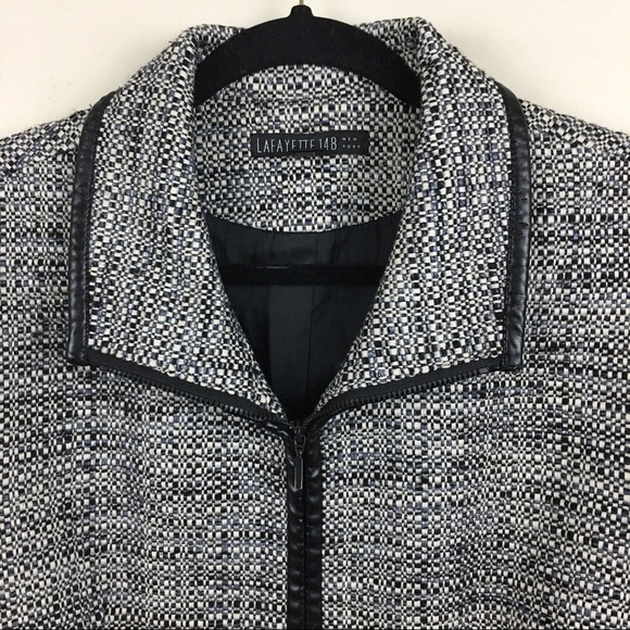Lafayette 148 New York Tweed Zip Wool Blend Blazer Jacket - Picture 5 of 12